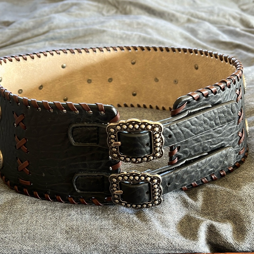 Western leather belt